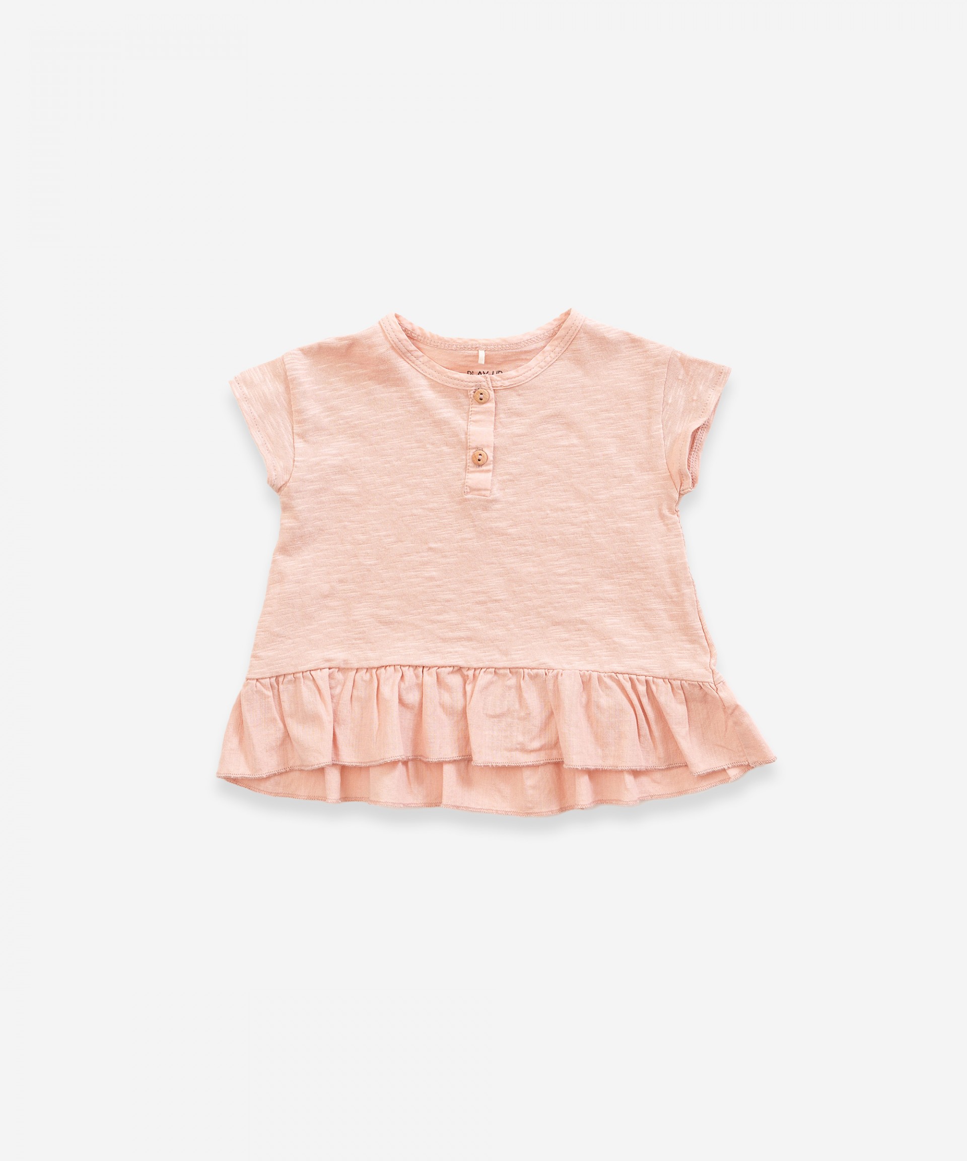 T-shirt with frill in organic cotton | Weaving | Weaving