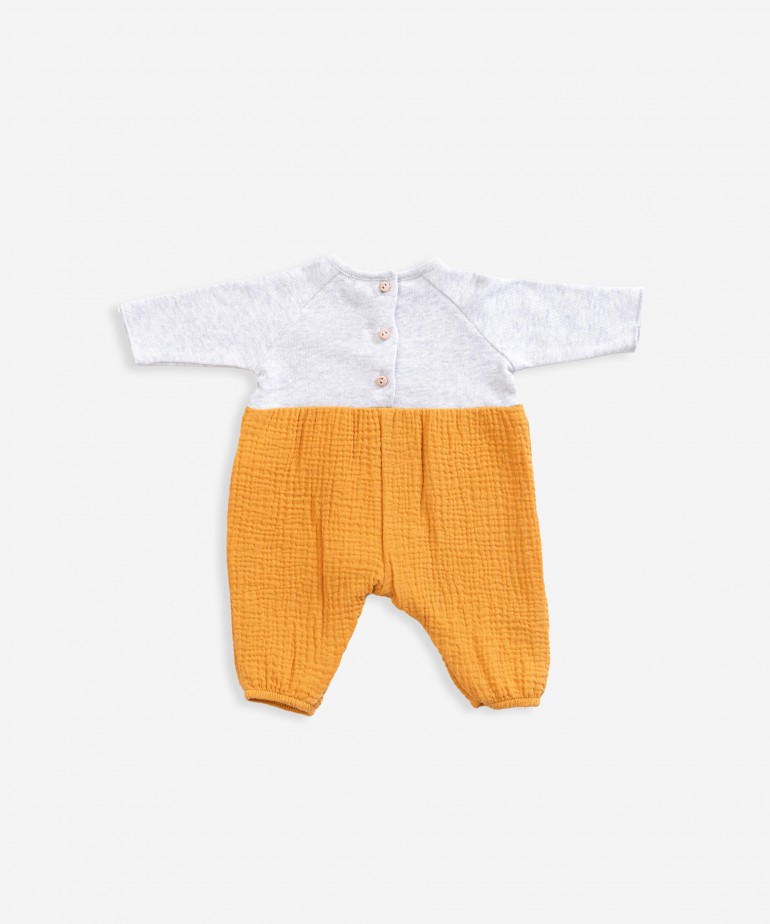 Knitted and fabric jumpsuit