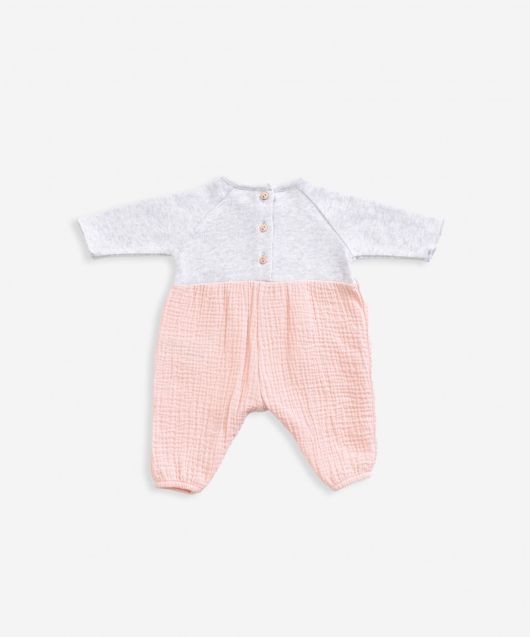 Knitted and fabric jumpsuit