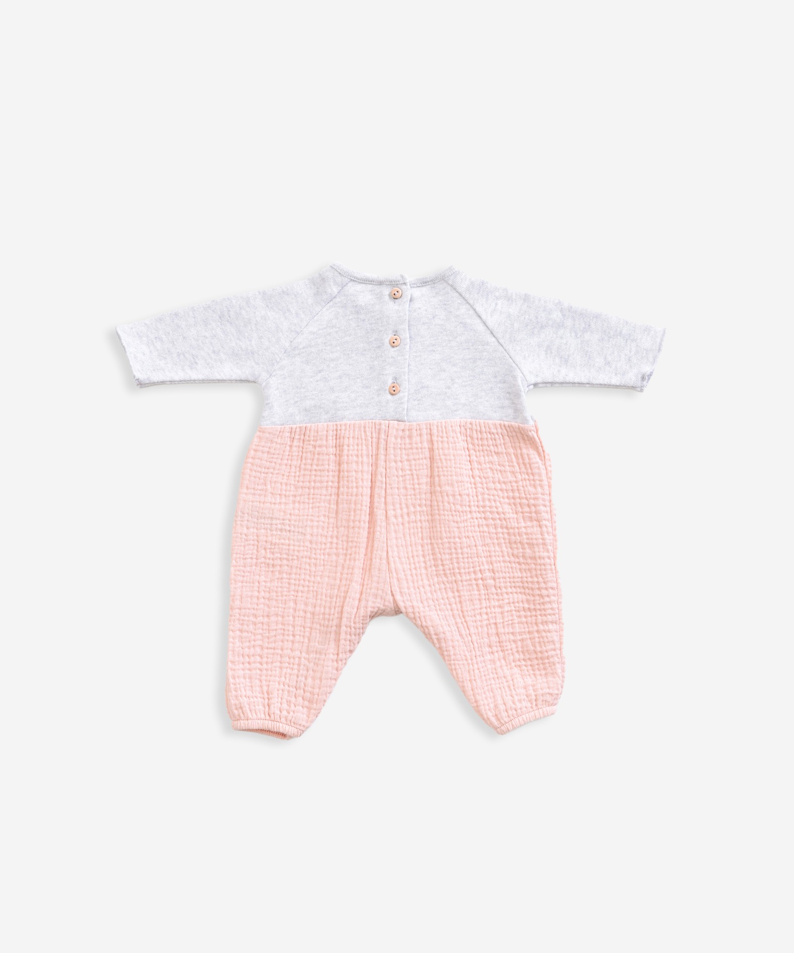 Knitted and fabric jumpsuit