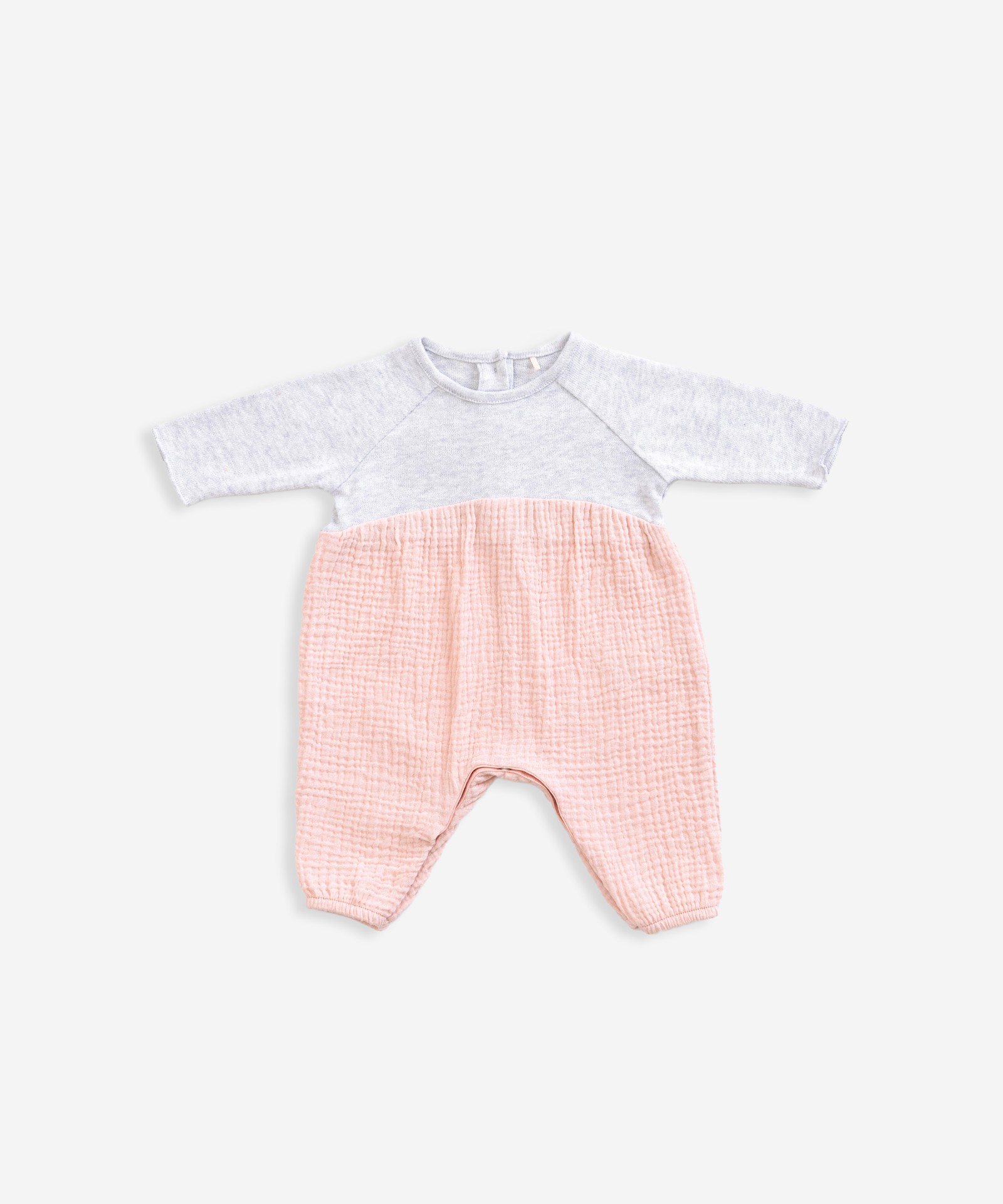Knitted and fabric jumpsuit