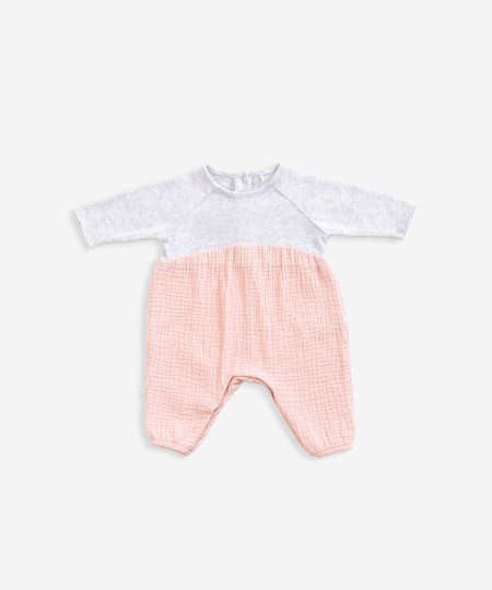 Knitted and fabric jumpsuit