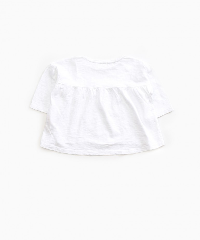 T-shirt de manga comprida com pormenor de encaixe