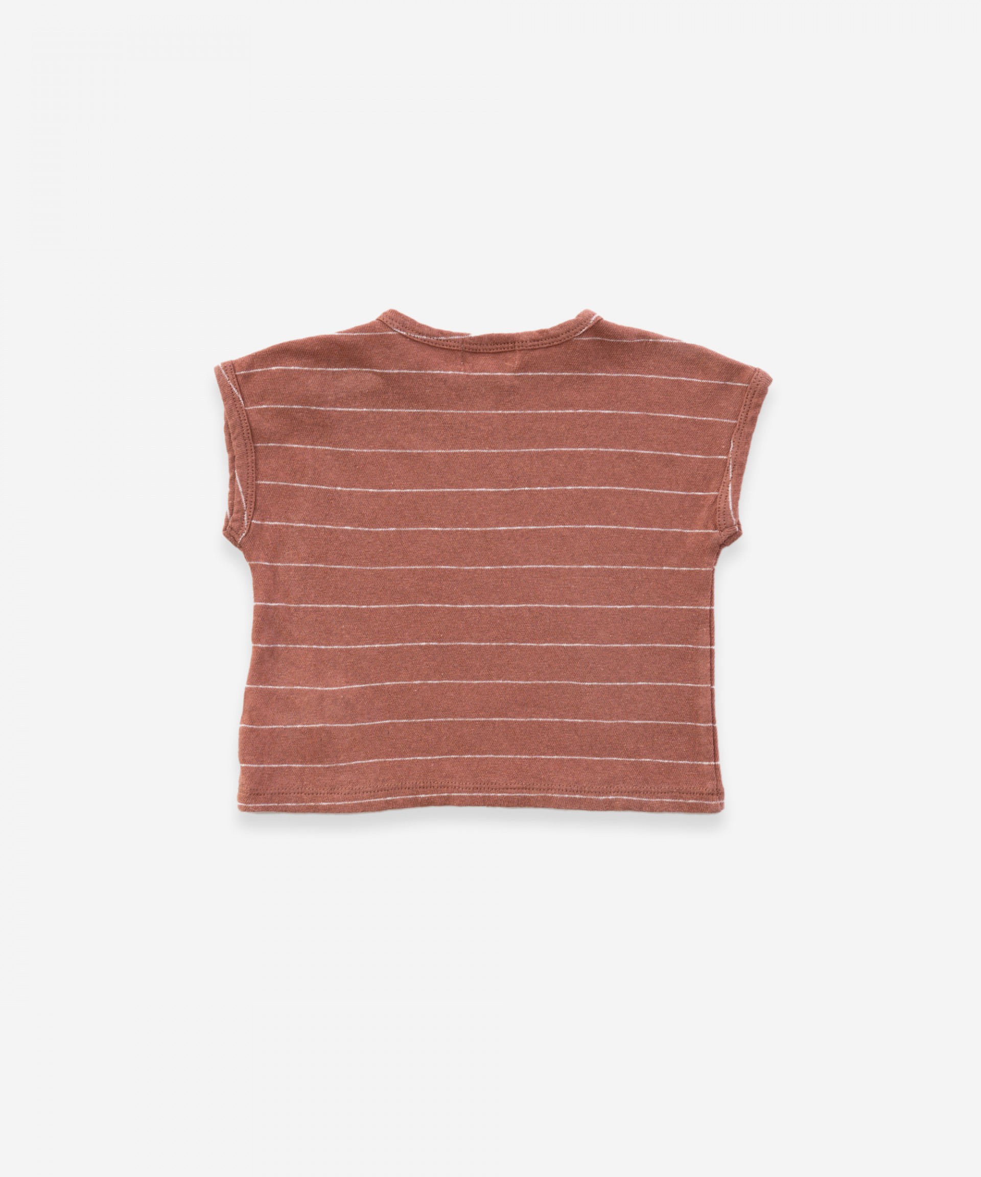 T-shirt senza maniche in cotone-lino| Weaving