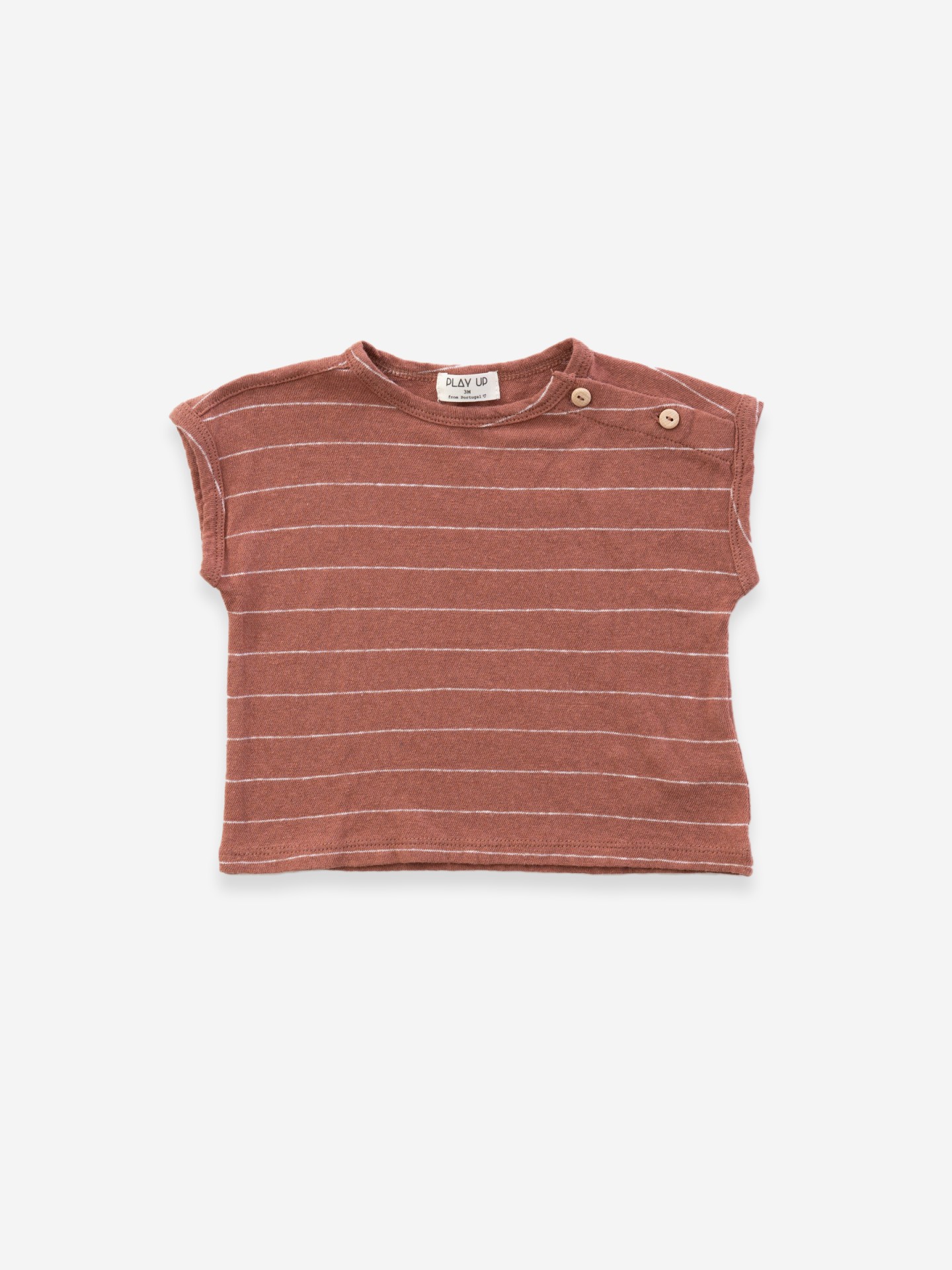 T-shirt sem mangas às riscas