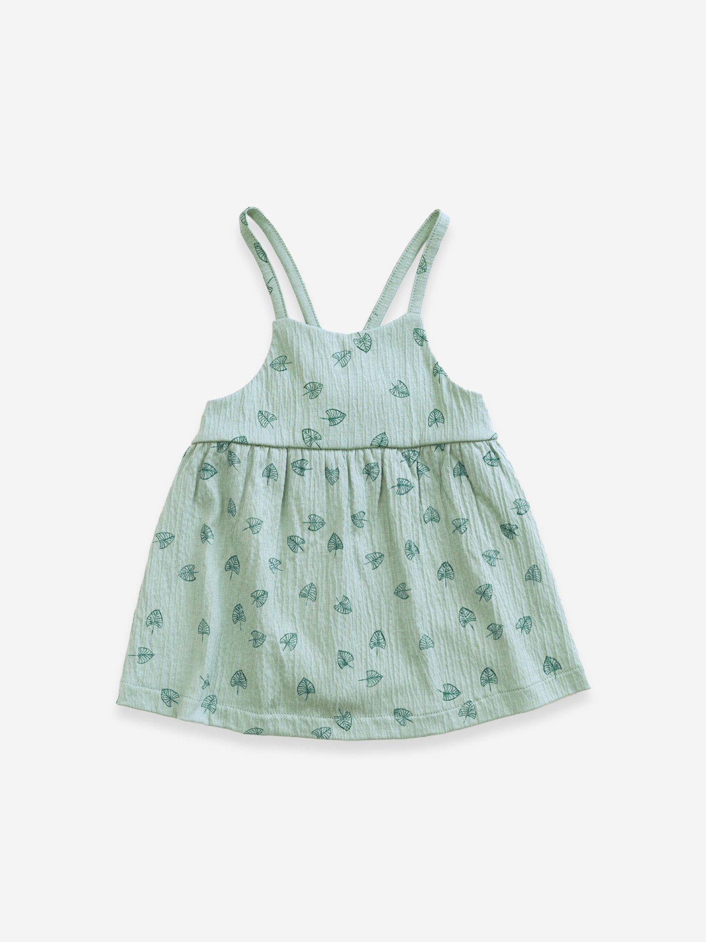 Vestido con estampado de hojas