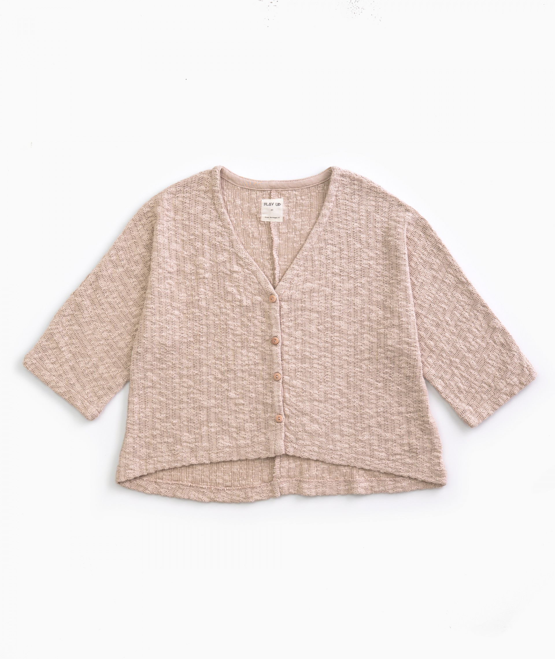 Casaco de malha com bot�es de madeira | Weaving