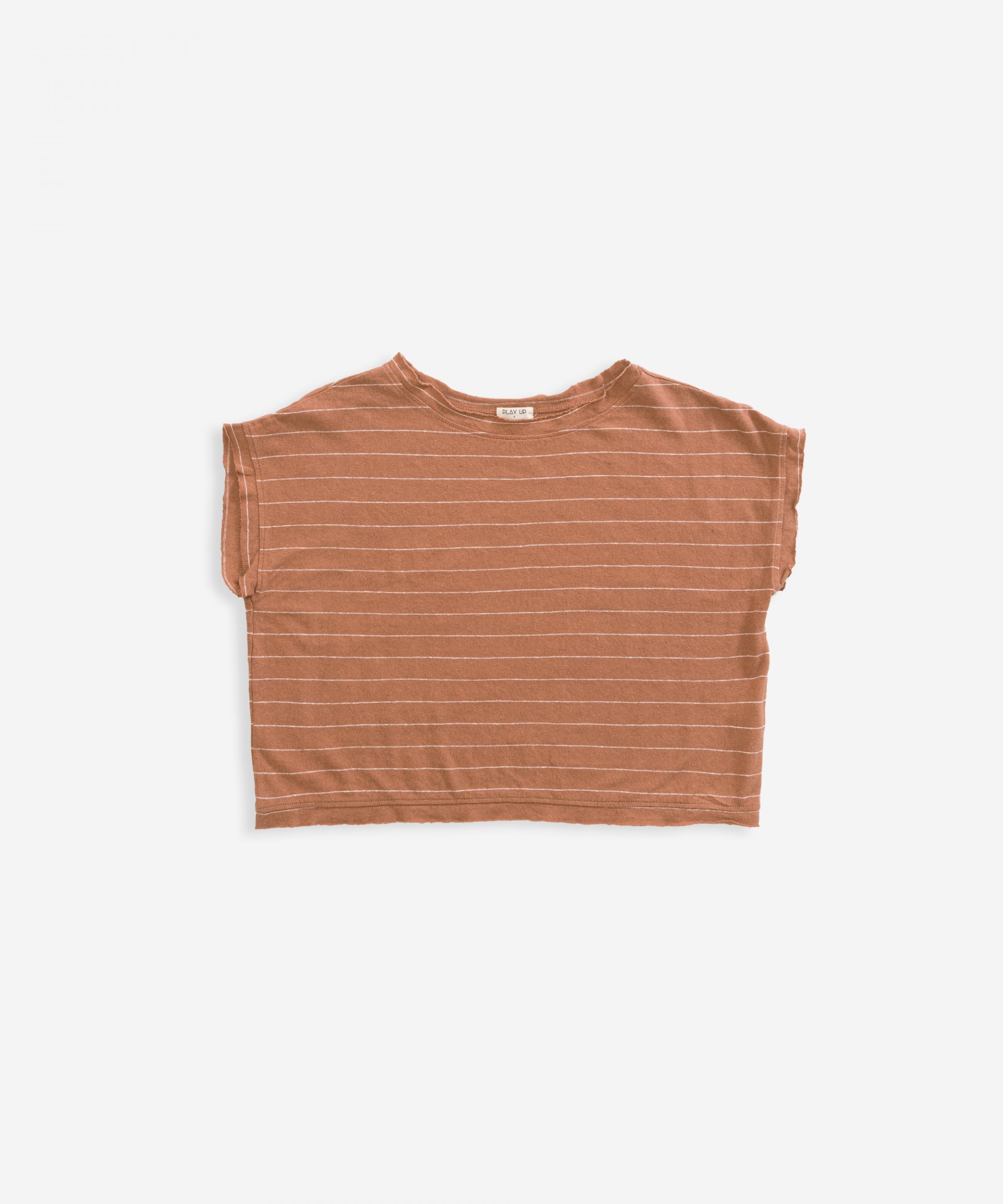 T-shirt em algod�o-linho | Weaving