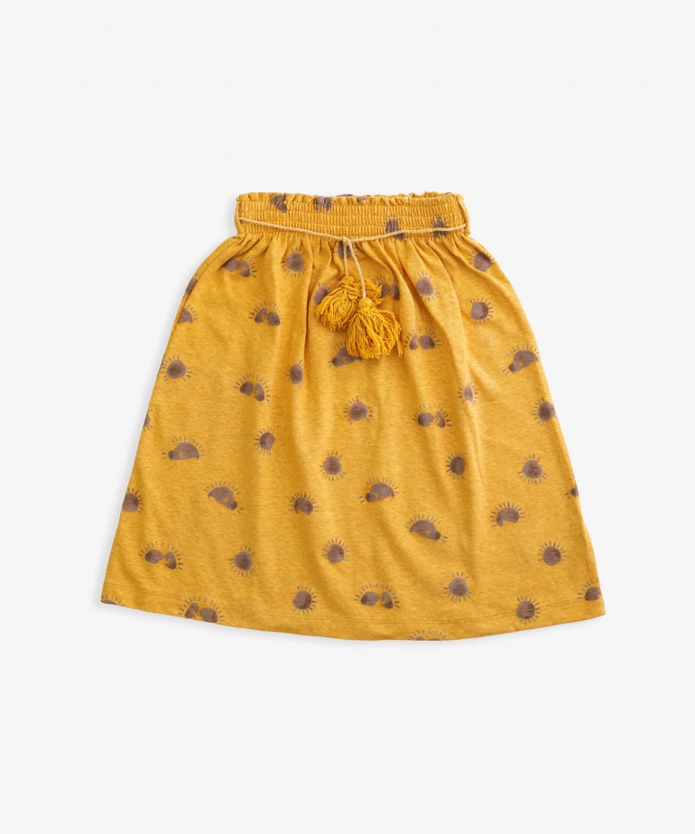 Saia com estampado de sol
