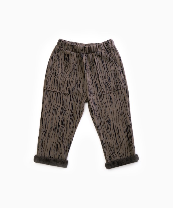 Jersey stitch trousers with pattern