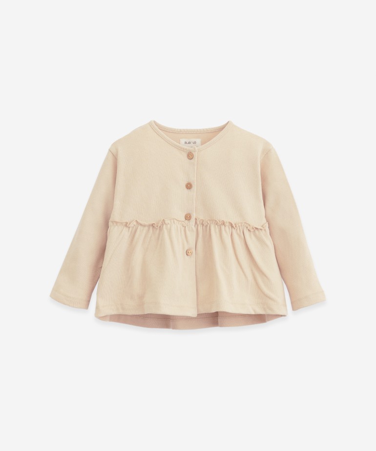 Organic cotton cardigan with a frill