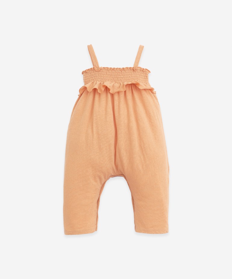 Jumpsuit in organic cotton and linen