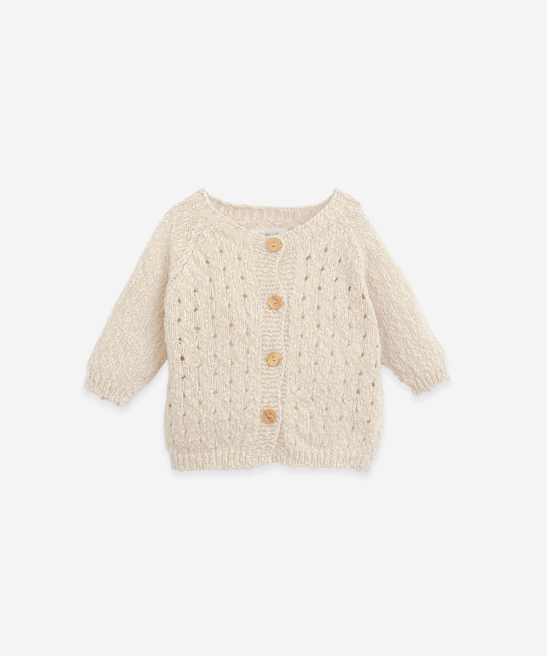 Knitted cardigan with wooden buttons | Botany