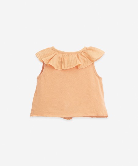 Top mix in cotone organico e lino
