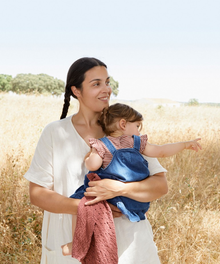 Vestido de ganga com alas