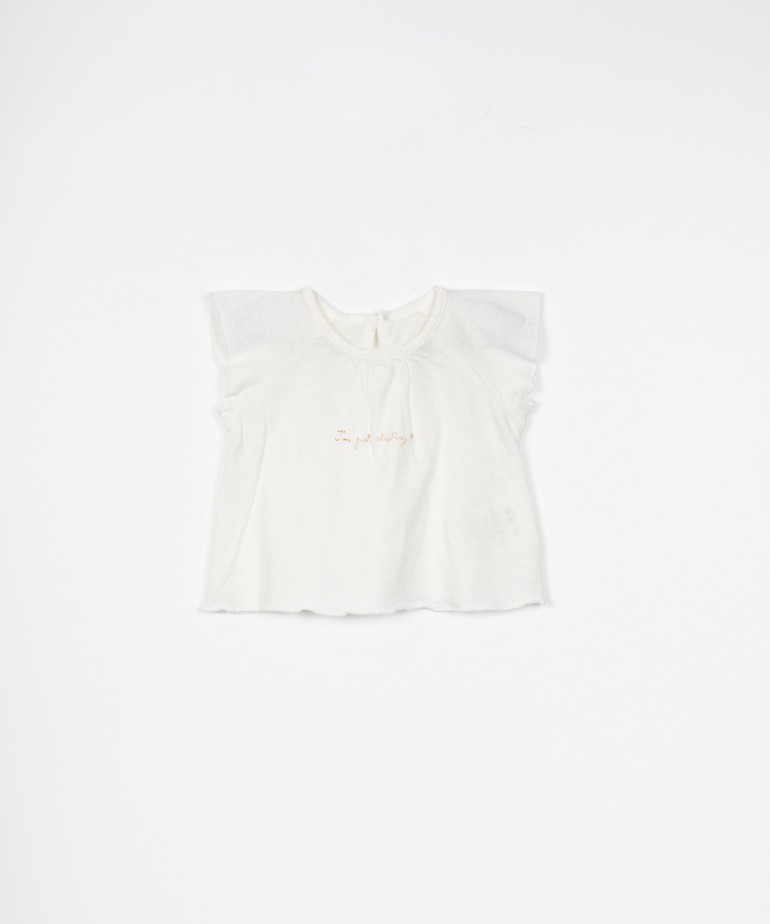 T-shirt in jersey blend of organic cotton and linen