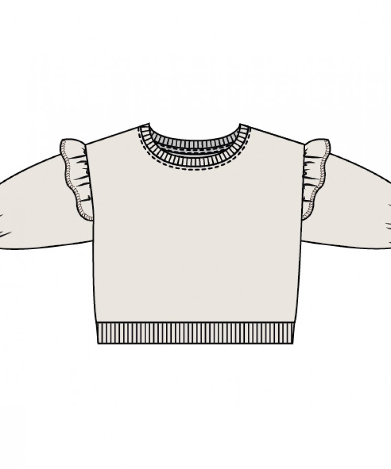 Sweater with ruffle on the shoulders