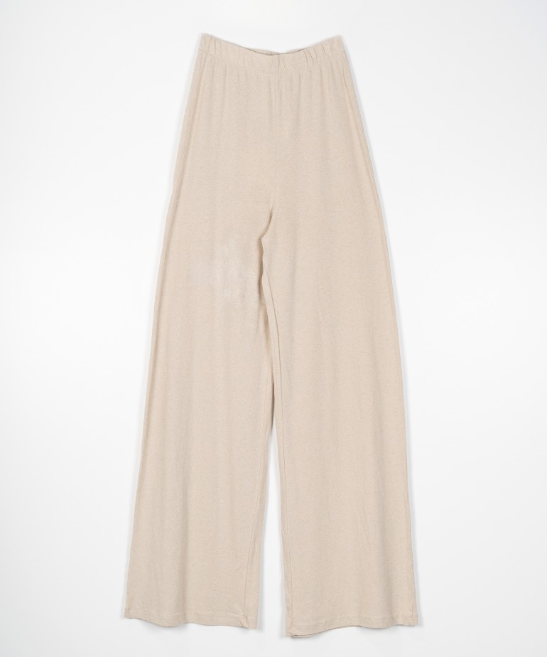 Pants in jersey blend of organic cotton and linen