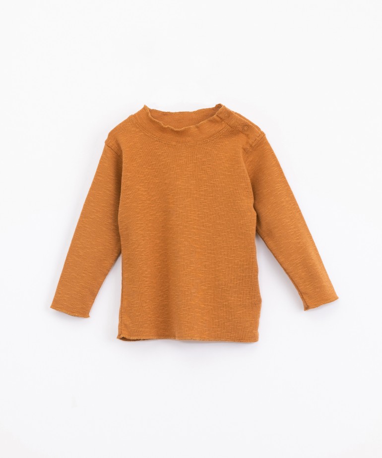 Organic cotton jersey with roll-neck