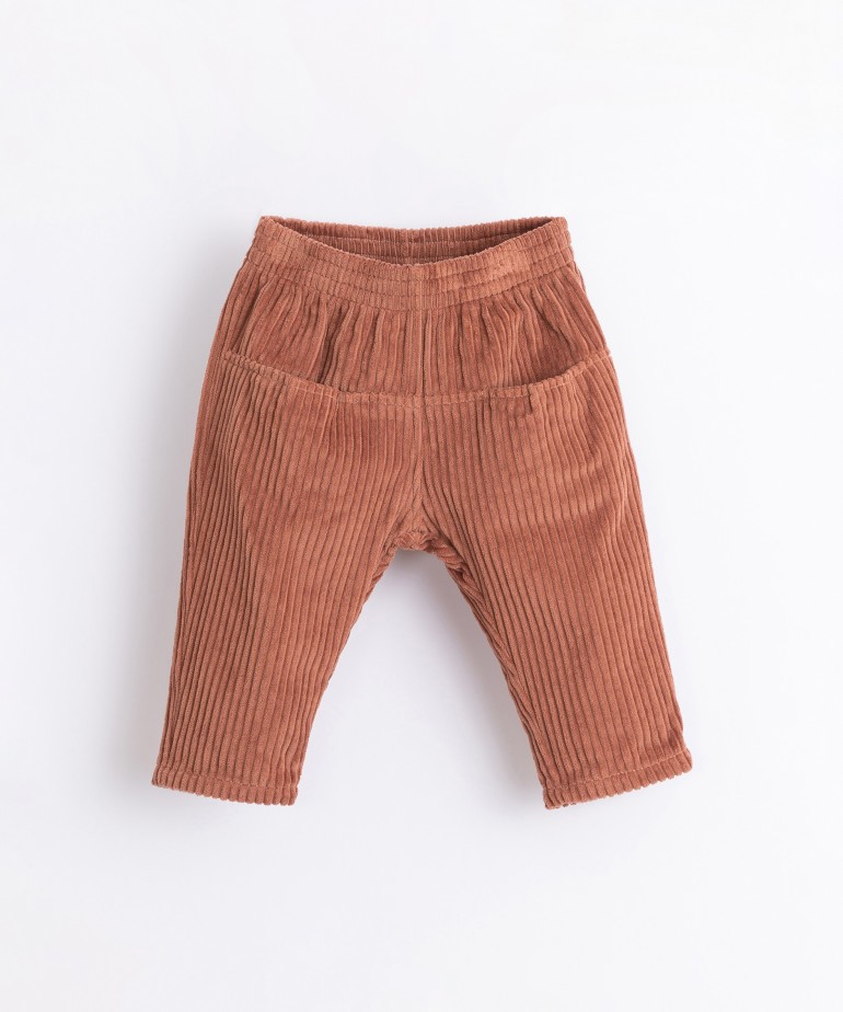 Pantaloni in bombasina con tasche sul davanti