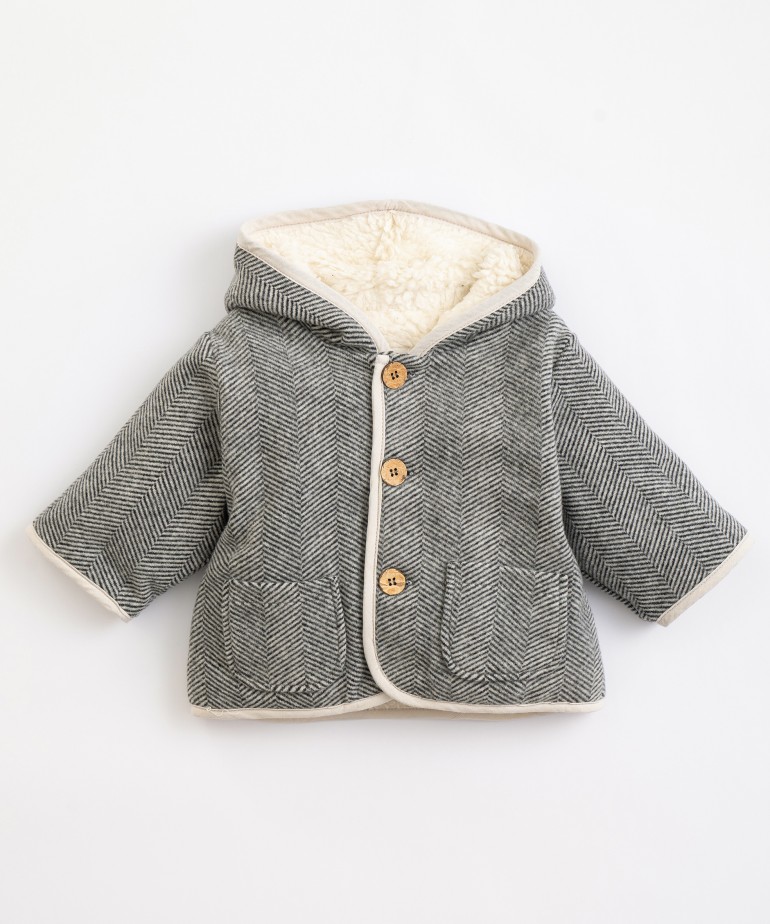 Fur-lined jacket in organic cotton