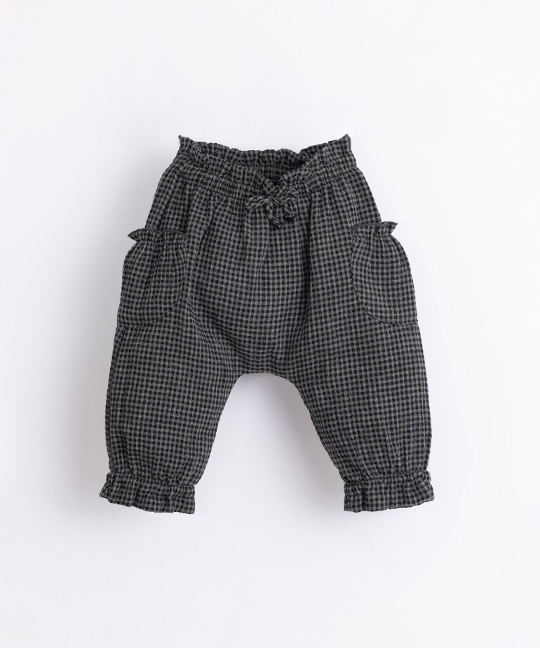Woven trousers with vichy pattern