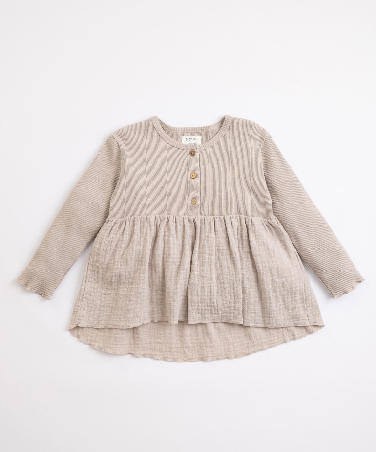 Tunic in organic cotton and recycled fibres
