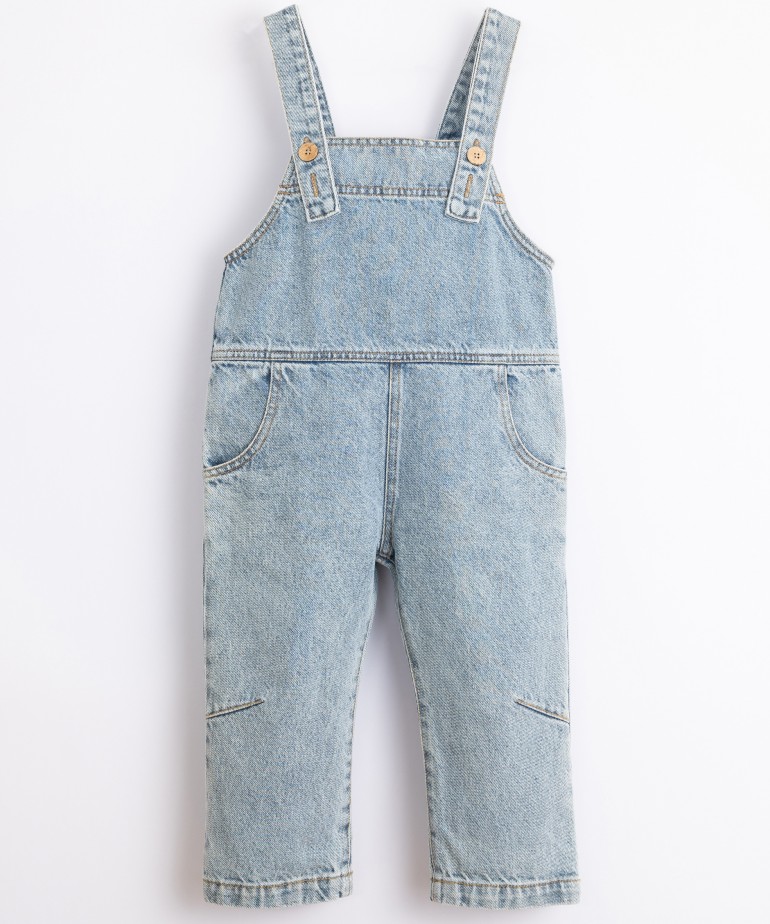 Denim dungarees with adjustable straps