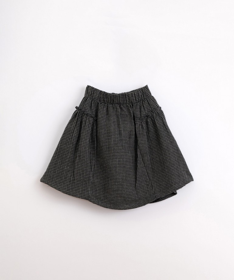 Woven skirt with vichy pattern
