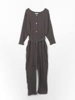 Ribbed jersey stitch dungarees