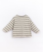 Striped sweater with shoulder opening | Basketry
