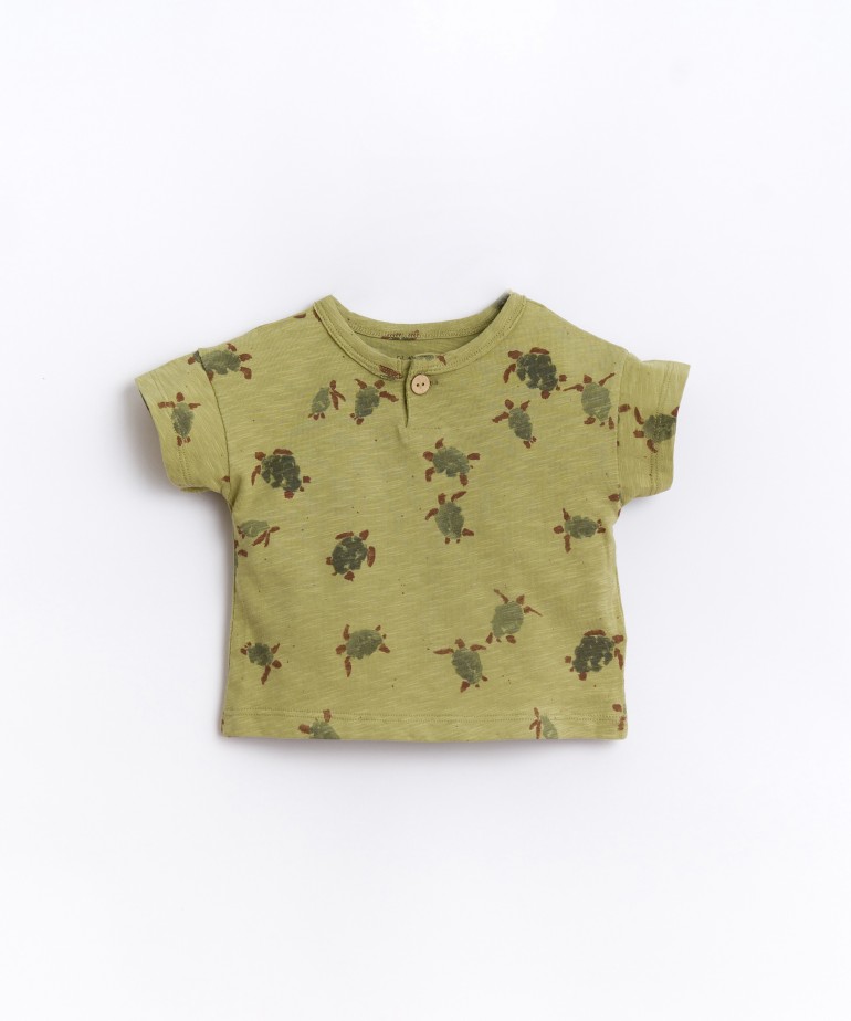 Camiseta de algodón orgánico con estampado de tortugas