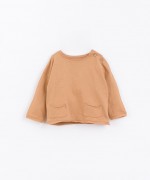T-shirt with long sleeves in natural fibers | Basketry