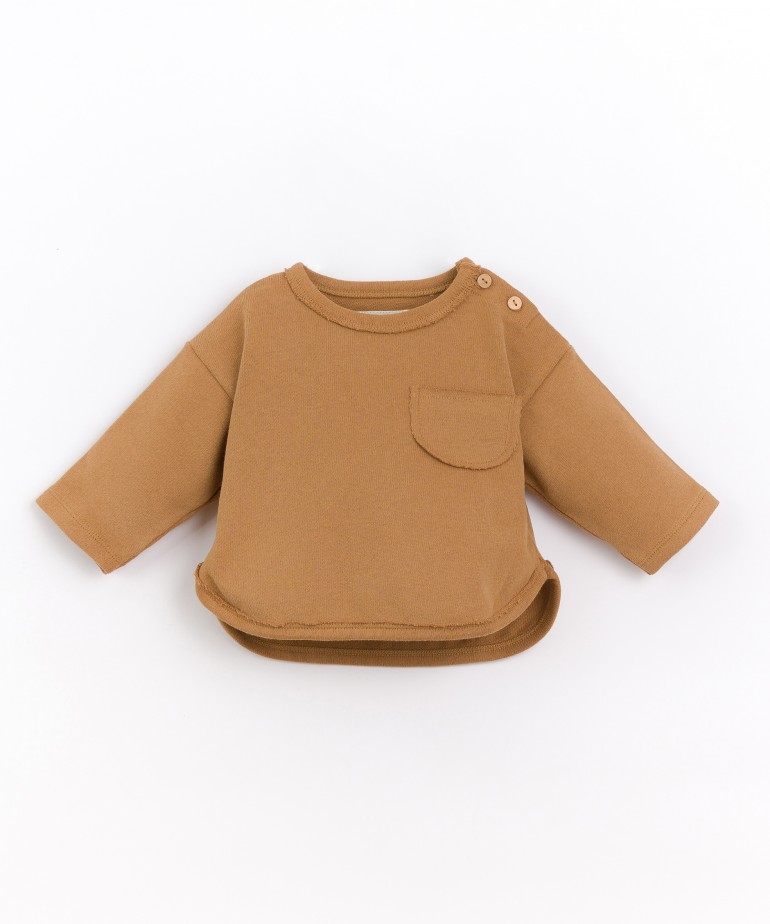 Sweater in blend of organic cotton and recycled cotton