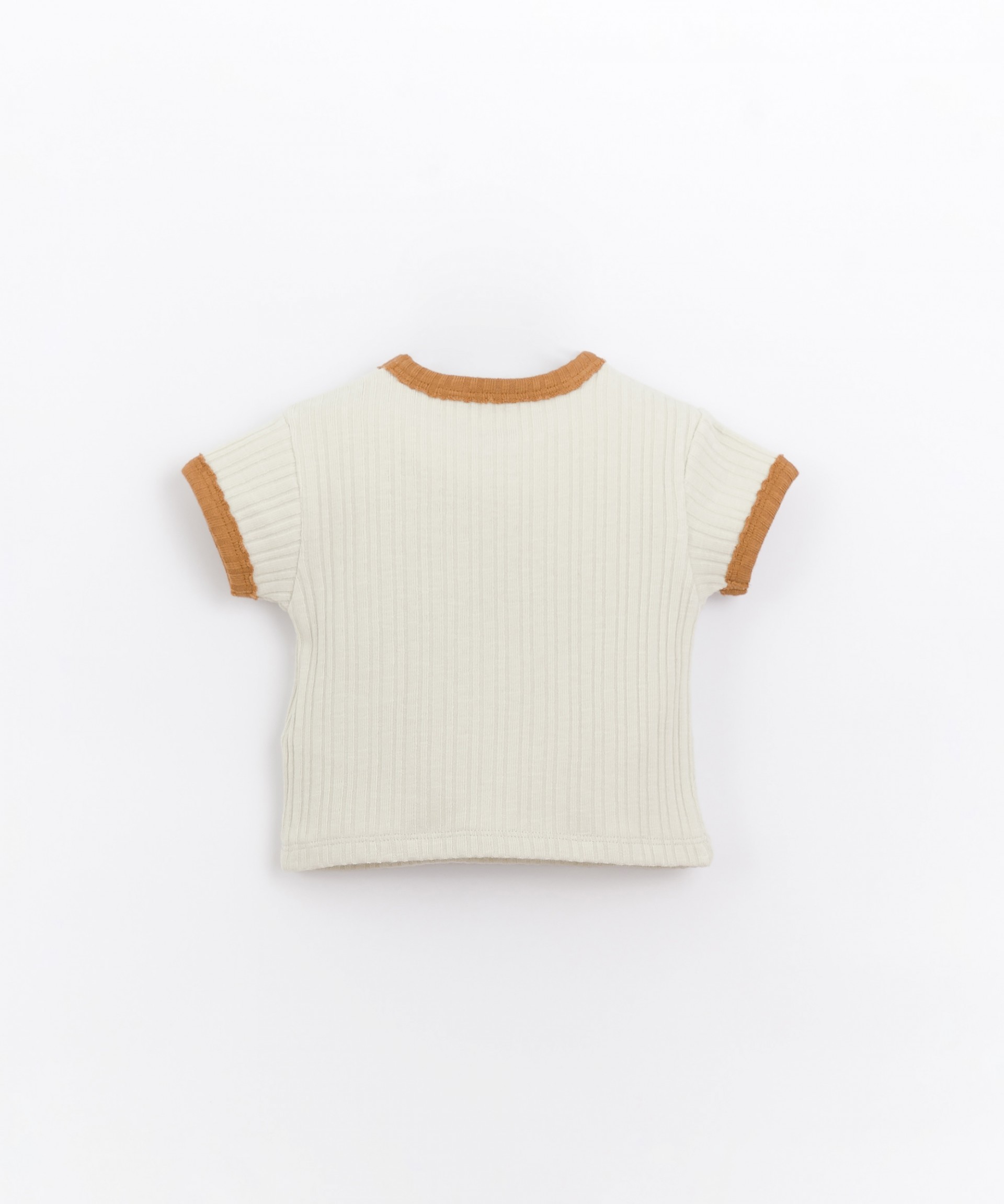 T-shirt com nervuras em algodão orgânico | Basketry