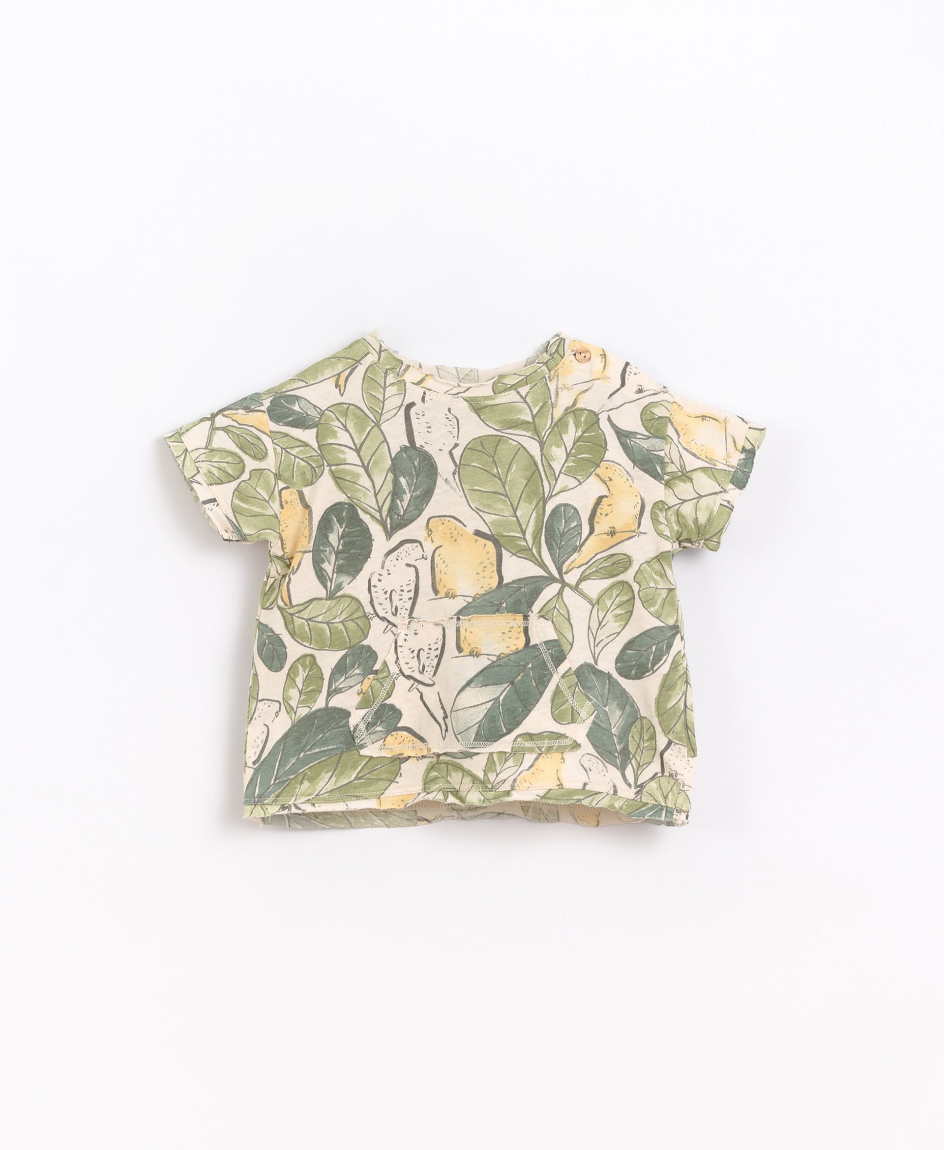 T-shirt in jersey with parakeet print | Basketry