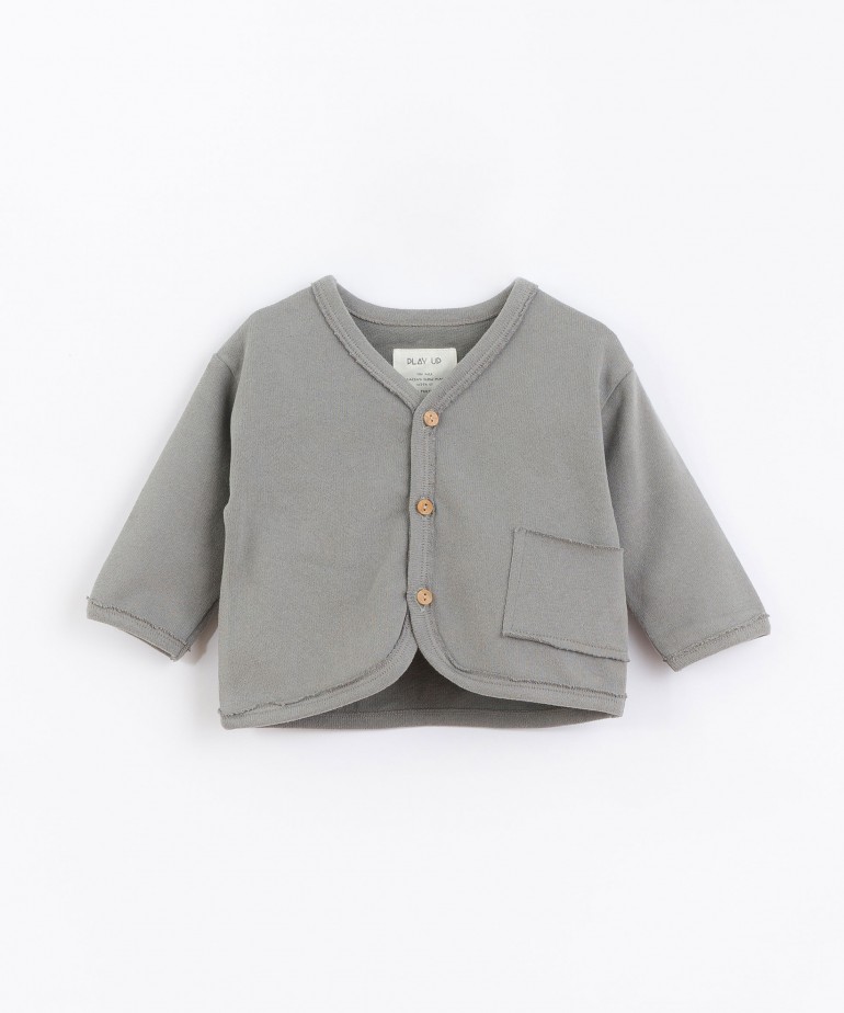 Jacket in organic cotton and recycled cotton blend