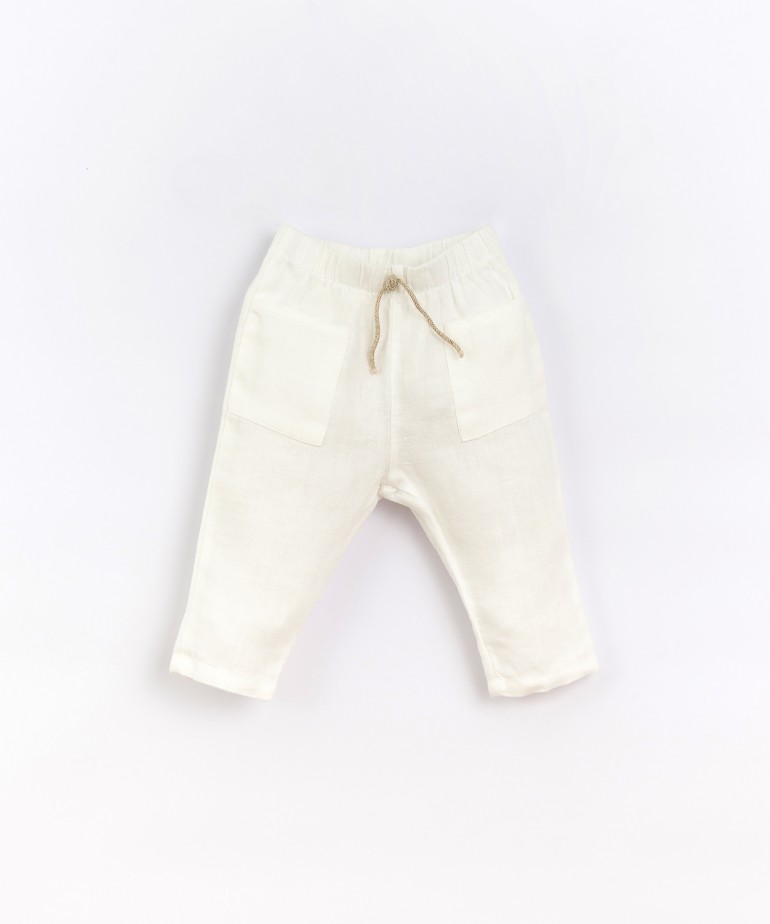 Pantalones de lino con bolsillos delanteros 