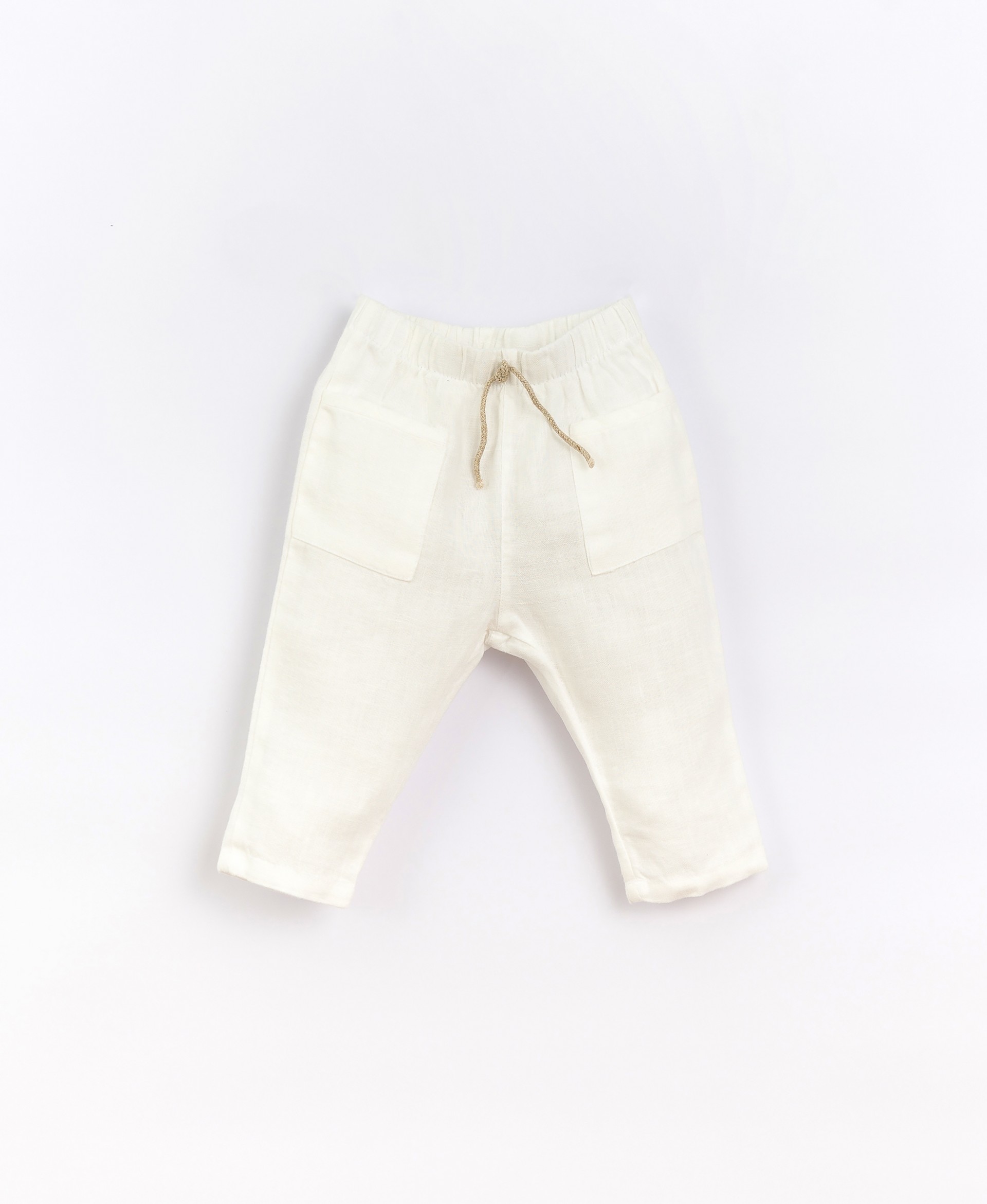 Pantaloni di lino con cordino elastico| Basketry