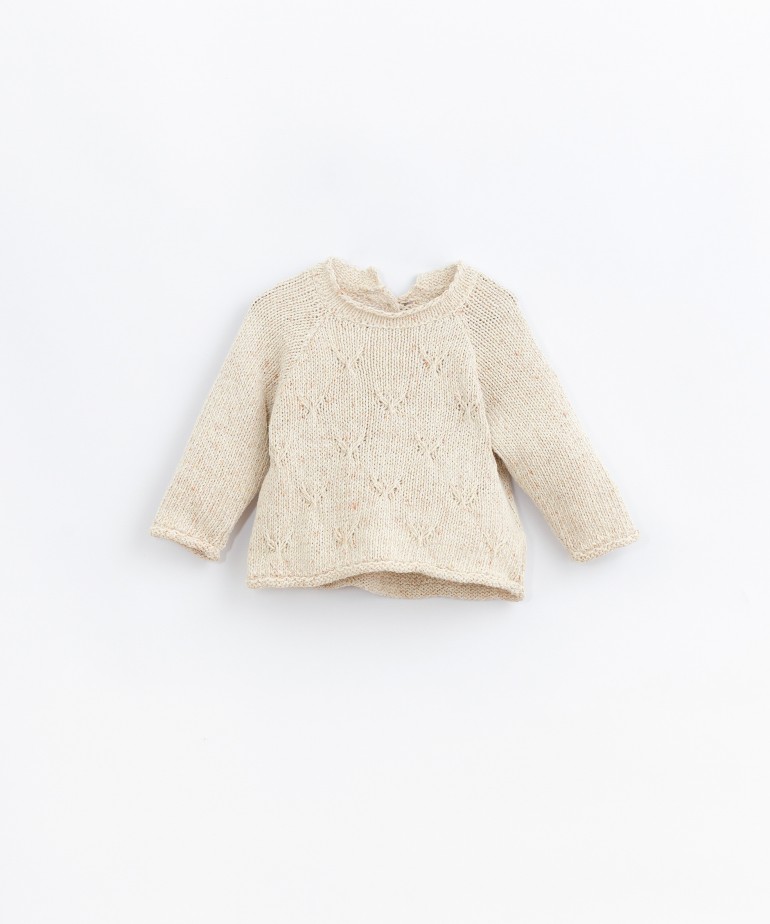 Camisola tricot em mistura de algodão e fibras recicladas