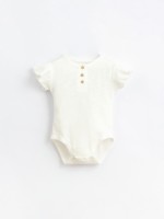 Body in organic cotton with ruffle on the shoulders Body in organic cotton with ruffle on the shoulders