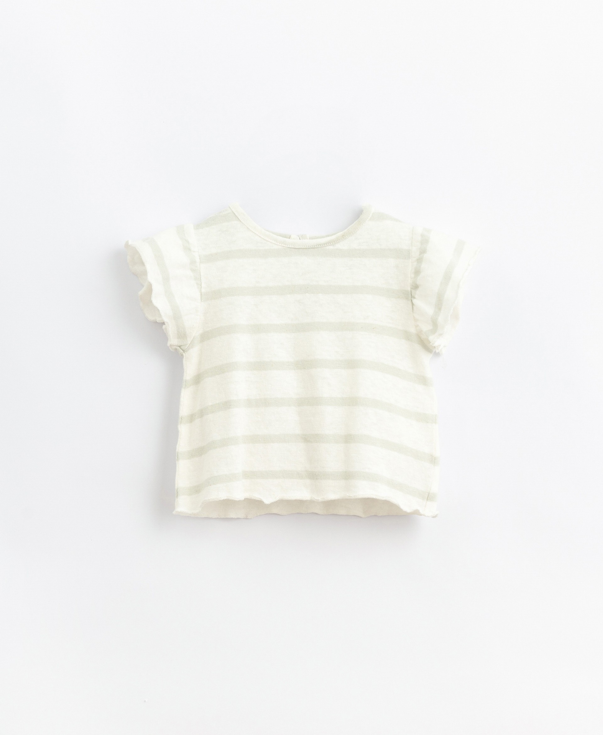 T-shirt com mistura de algodão orgânico e linho | Basketry