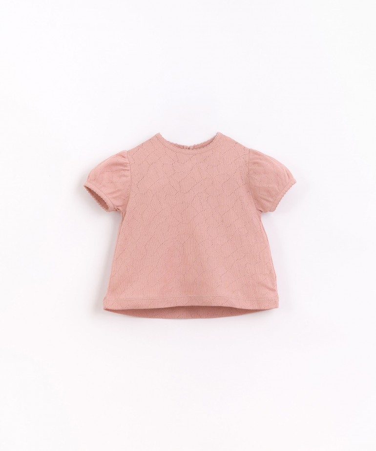 T-shirt with ajour pattern in organic cotton