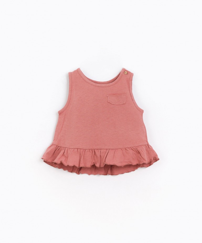 Top in organic cotton and linen blend