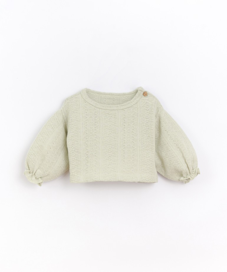 Sweater in organic cotton with pattern