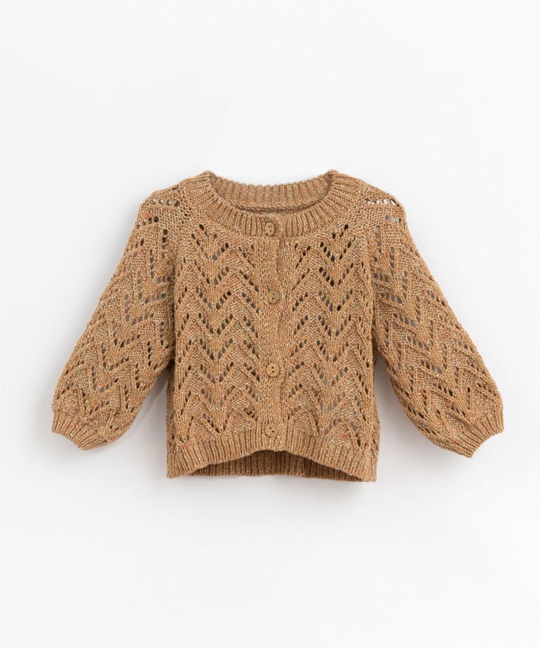 Cardigan en tricot en coton et fibres recyclées
