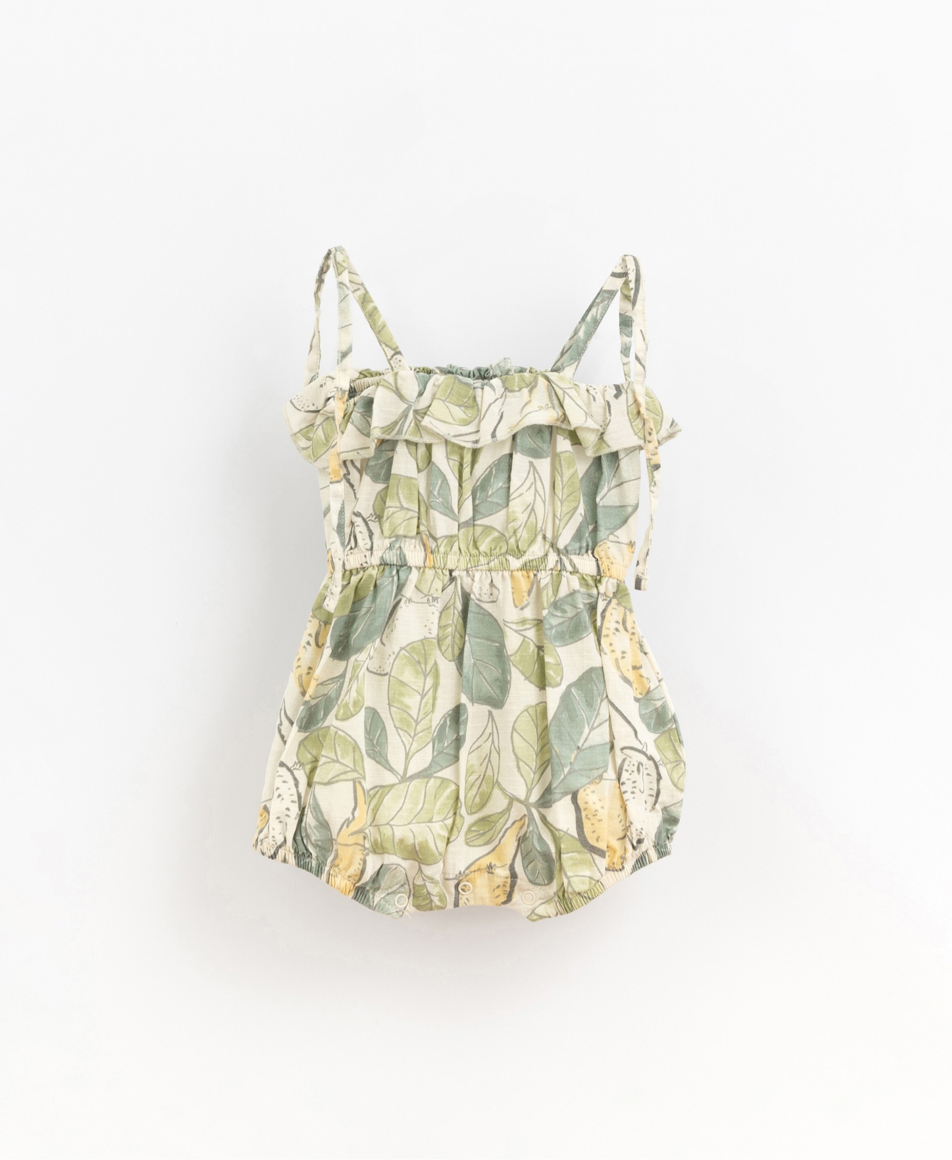Jumpsuit in fabric printed with parakeets | Basketry