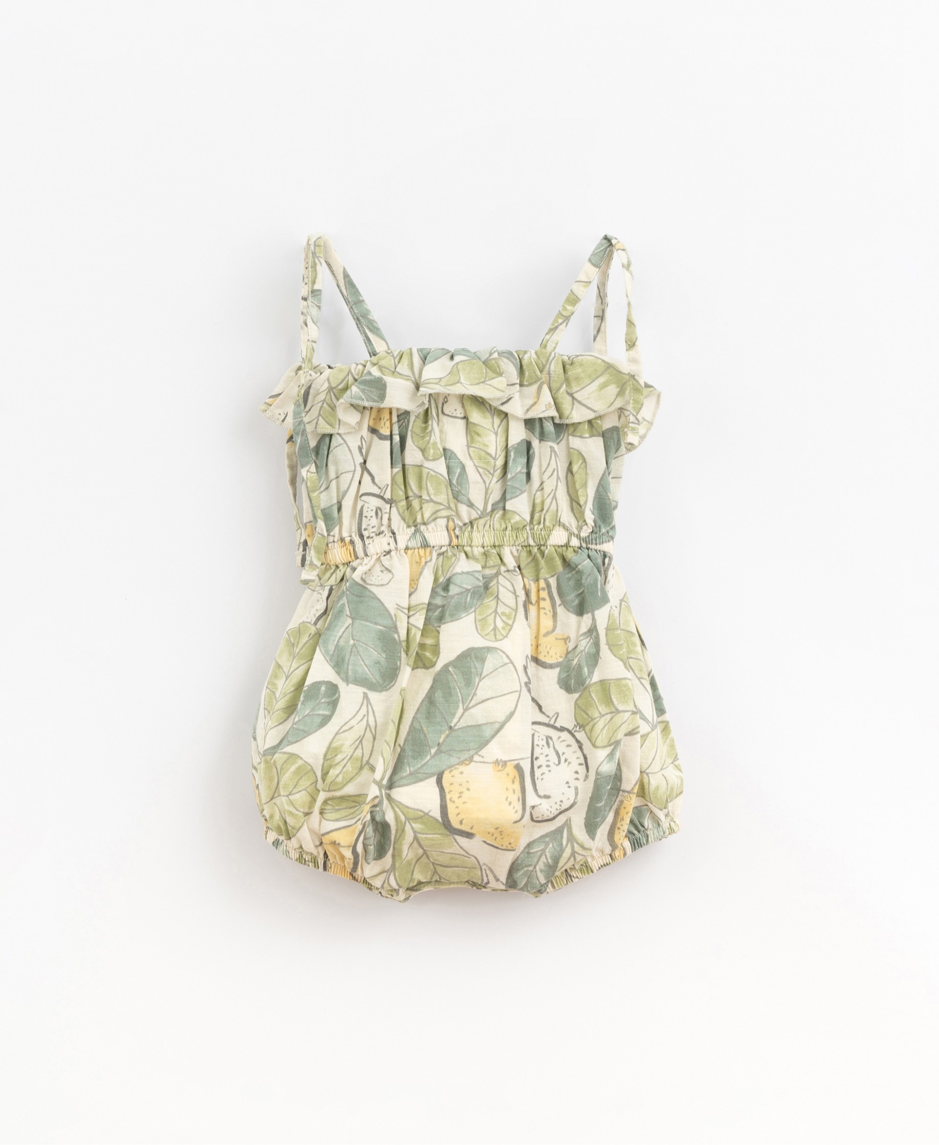 Jumpsuit in fabric printed with parakeets | Basketry
