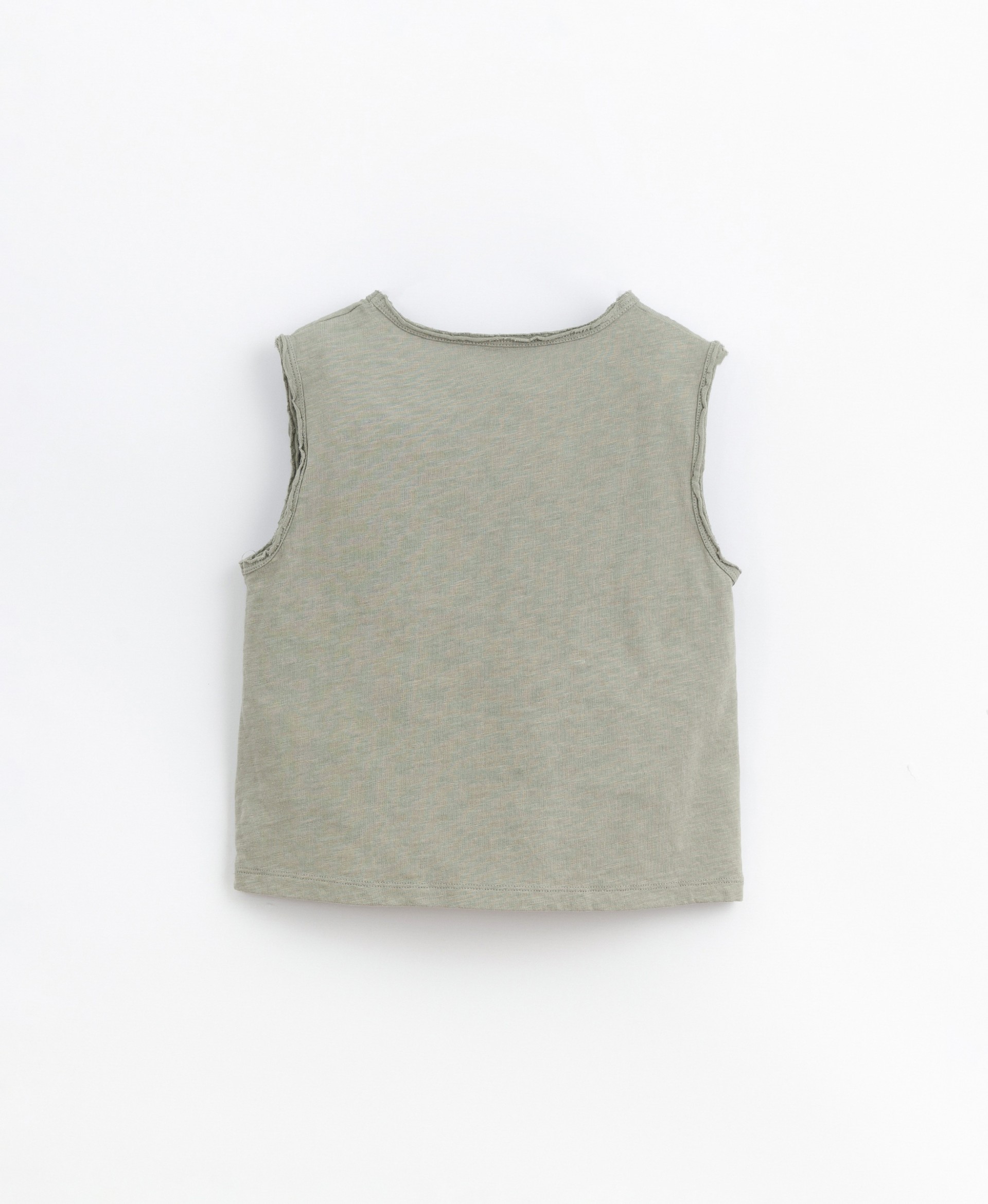 Sleeve-less t-shirt in organic cotton | Basketry