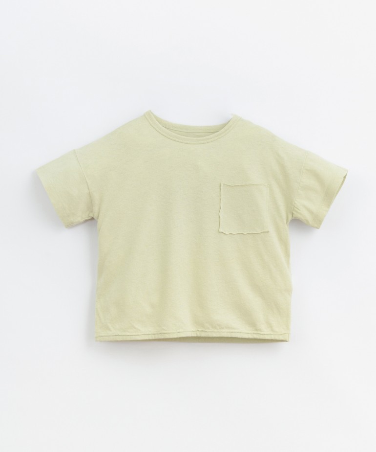 T-shirt em mistura de algodão orgânico e linho